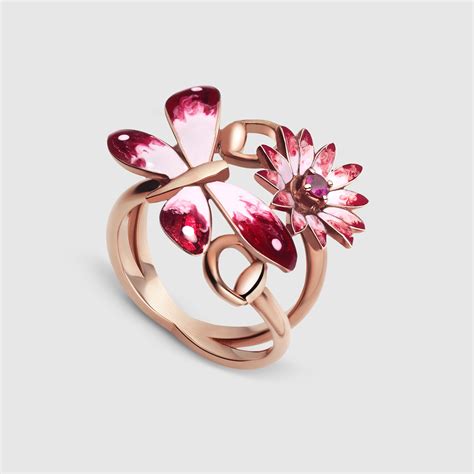 gucci rose ring|Gucci flora ring.